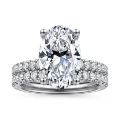 Clearance Gabriel & Co. Amira - 14K White Gold Oval Diamond Engagement Ring