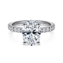 Gabriel & Co. Amira - 14K White Gold Oval Diamond Engagement Ring