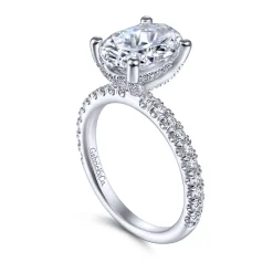 Gabriel & Co. Amira - 14K White Gold Oval Diamond Engagement Ring