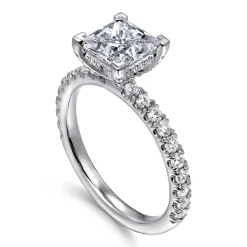 Best Gabriel & Co. Amira - 14K White Gold Princess Cut Diamond Engagement Ring