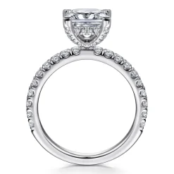 Best Gabriel & Co. Amira - 14K White Gold Princess Cut Diamond Engagement Ring