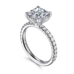 Sale Gabriel & Co. Amira - 14K White Gold Princess Cut Diamond Engagement Ring