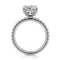 Sale Gabriel & Co. Amira - 14K White Gold Princess Cut Diamond Engagement Ring
