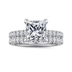 Sale Gabriel & Co. Amira - 14K White Gold Princess Cut Diamond Engagement Ring