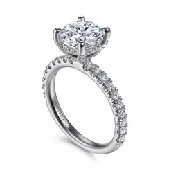 Sale Gabriel & Co. Amira - 14K White Gold Round Diamond Engagement Ring