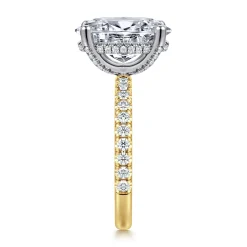 Outlet Gabriel & Co. Amira - 14K White-Yellow Gold Oval Diamond Engagement Ring