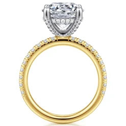 Discount Gabriel & Co. Amira - 14K White-Yellow Gold Round Diamond Engagement Ring