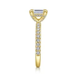 Outlet Gabriel & Co. Amira - 14K Yellow Gold Emerald Cut Diamond Engagement Ring