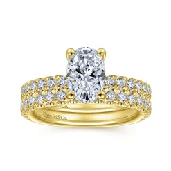 Discount Gabriel & Co. Amira - 14K Yellow Gold Oval Diamond Engagement Ring