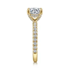Best Gabriel & Co. Amira - 14K Yellow Gold Round Diamond Engagement Ring