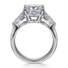 Best Gabriel & Co. Anabelle - 14K White Gold Cushion Cut Three Stone Diamond Engagement Ring