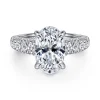 Outlet Gabriel & Co. Andais - 14K White Gold Oval Shape Diamond Engagement Ring