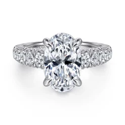 Outlet Gabriel & Co. Andais - 14K White Gold Oval Shape Diamond Engagement Ring