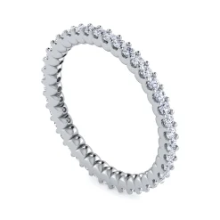 Gabriel & Co. Andalucia - 14K White Gold Prong Set Diamond Eternity Band - 0.5 ct