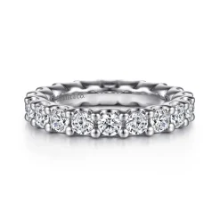 Clearance Gabriel & Co. Andalucia - 14K White Gold Prong Set Diamond Eternity Band - 2 ct