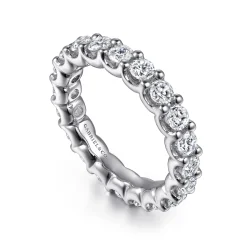 Clearance Gabriel & Co. Andalucia - 14K White Gold Prong Set Diamond Eternity Band - 2 ct