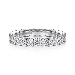 Outlet Gabriel & Co. Andalucia - 14K White Gold Shared Prong Diamond Eternity Band - 1.5 ct