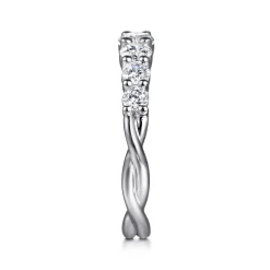New Gabriel & Co. Andora - 14K White Gold Graduating Diamond Anniversary Band - 0.8 ct