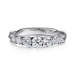 New Gabriel & Co. Andora - 14K White Gold Graduating Diamond Anniversary Band - 0.8 ct