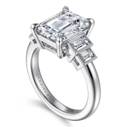 Sale Gabriel & Co. Andre - 14K White Gold Emerald Cut Diamond Engagement Ring