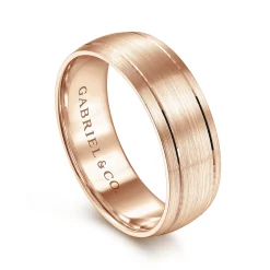 Online Gabriel & Co. Andrew - 14K Rose Gold 7mm - Men's Wedding Band in Satin Finish