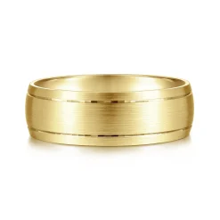 Gabriel & Co. Andrew - 14K Yellow Gold 7mm - Men's Wedding Band in Satin Finish