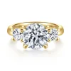 Hot Gabriel & Co. Aneta - 14K Yellow Gold Round Three Stone Diamond Engagement Ring