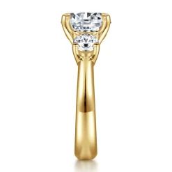 Hot Gabriel & Co. Aneta - 14K Yellow Gold Round Three Stone Diamond Engagement Ring
