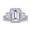 Online Gabriel & Co. Anita - 14K White Gold Emerald Cut Halo Five Stone Diamond Engagement Ring