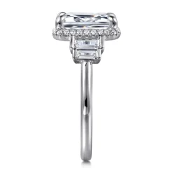 Online Gabriel & Co. Anita - 14K White Gold Emerald Cut Halo Five Stone Diamond Engagement Ring