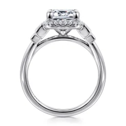 Online Gabriel & Co. Anita - 14K White Gold Emerald Cut Halo Five Stone Diamond Engagement Ring
