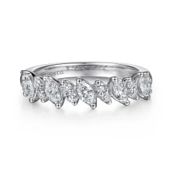 Online Gabriel & Co. Anna - 14K White Gold Prong Set Marquise and Round Diamond Anniversary Band - 0.7 ct