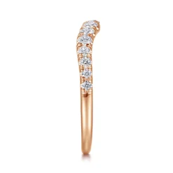Best Gabriel & Co. Annecy - Curved-14K Rose Gold Diamond Anniversary Band - 0.5 ct