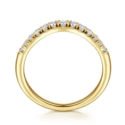 Discount Gabriel & Co. Annecy - Curved-14K Yellow Gold Diamond Anniversary Band - 0.25 ct