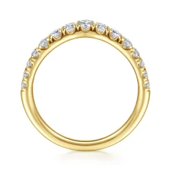 Clearance Gabriel & Co. Annecy - Curved-14K Yellow Gold Diamond Anniversary Band - 0.5 ct