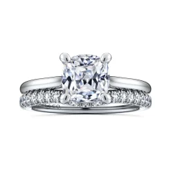 Best Gabriel & Co. Anne - 14K White Gold Cushion Cut Solitaire Diamond Engagement Ring