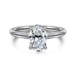 Sale Gabriel & Co. Anne - 14K White Gold Oval Solitaire Diamond Engagement Ring