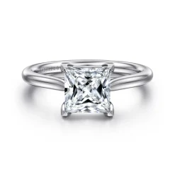 Gabriel & Co. Anne - 14K White Gold Princess Cut Solitaire Diamond Engagement Ring