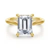 Hot Gabriel & Co. Anne - 14K Yellow Gold Emerald Cut Solitaire Diamond Engagement Ring