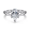 Best Gabriel & Co. Annie - 14K White Gold Split Shank Pear Shape Diamond Engagement Ring
