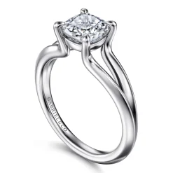 Best Gabriel & Co. Annie - 14K White Gold Split Shank Cushion Cut Diamond Engagement Ring