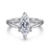 Best Gabriel & Co. Annie - 14K White Gold Split Shank Marquise Shape Diamond Engagement Ring