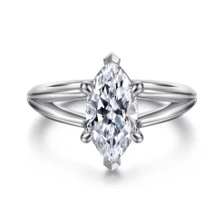 Best Gabriel & Co. Annie - 14K White Gold Split Shank Marquise Shape Diamond Engagement Ring