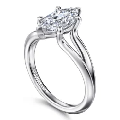 Best Gabriel & Co. Annie - 14K White Gold Split Shank Marquise Shape Diamond Engagement Ring