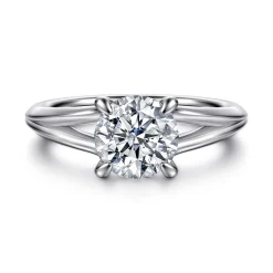 Hot Gabriel & Co. Annie - 14K White Gold Split Shank Round Diamond Engagement Ring