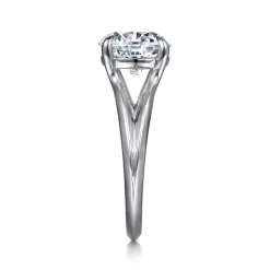 Outlet Gabriel & Co. Annie - 14K White Gold Split Shank Round Diamond Engagement Ring