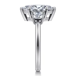 New Gabriel & Co. Antonia - 14K White Gold Marquise Shape Three Stone Diamond Engagement Ring