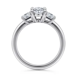Discount Gabriel & Co. Antonia - 14K White Gold Oval Three Stone Diamond Engagement Ring