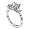 Clearance Gabriel & Co. Antonia - 14K White Gold Princess Cut Three Stone Diamond Engagement Ring