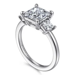 Clearance Gabriel & Co. Antonia - 14K White Gold Princess Cut Three Stone Diamond Engagement Ring